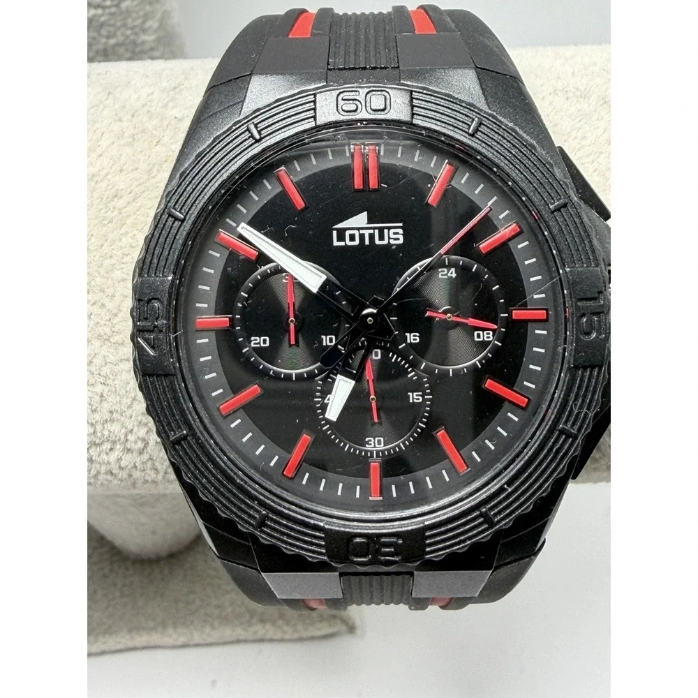 Lotus 18185‎ Mens Chronograph Watch New Battery 46MM 8.5